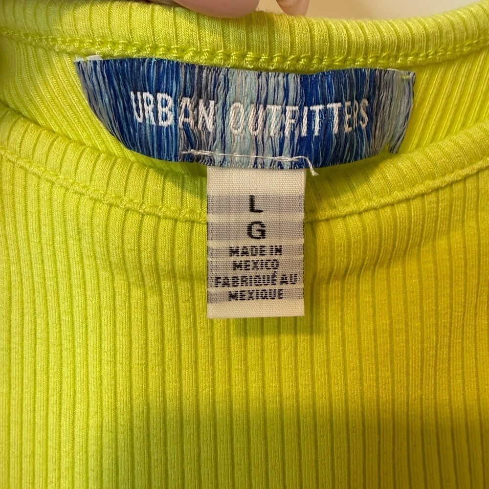 Urban Outfitters UO Bright Yellow/ Green Halter top Size L - Picture 4 of 4